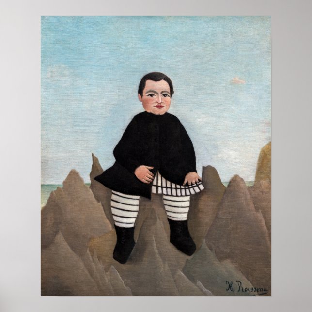 Póster Henri Rousseau - Niño sobre las rocas (Frente)