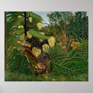Póster Henri Rousseau - Pelea entre Tigre y Búfalo