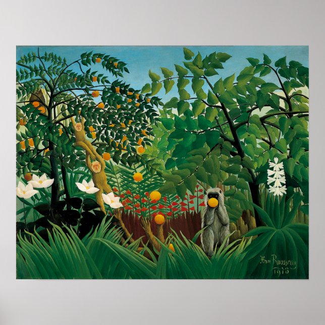 Póster Henri Rousseau Poster de paisajes exóticos (Frente)