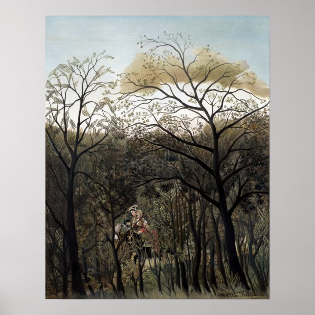 Póster Henri Rousseau Rendezvous en el bosque (Frente)