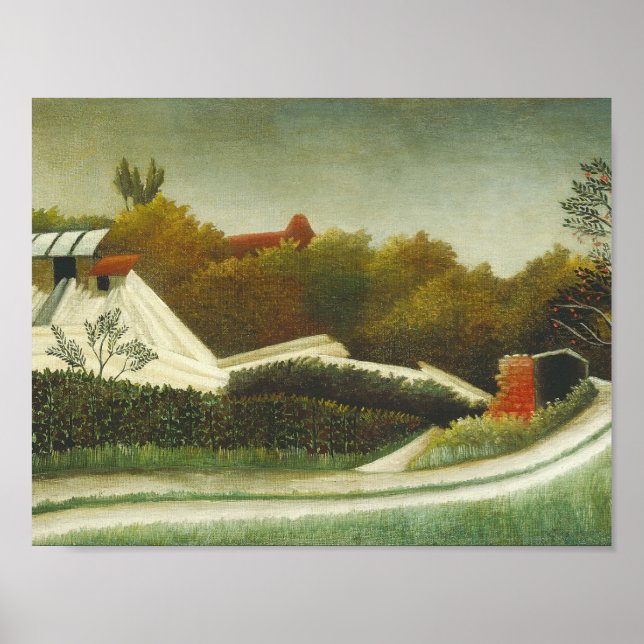 Póster Henri Rousseau - Sawmill, en las afueras de París (Frente)