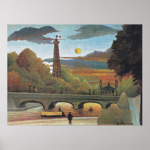 Póster Henri Rousseau - Sena y torre Eiffel,