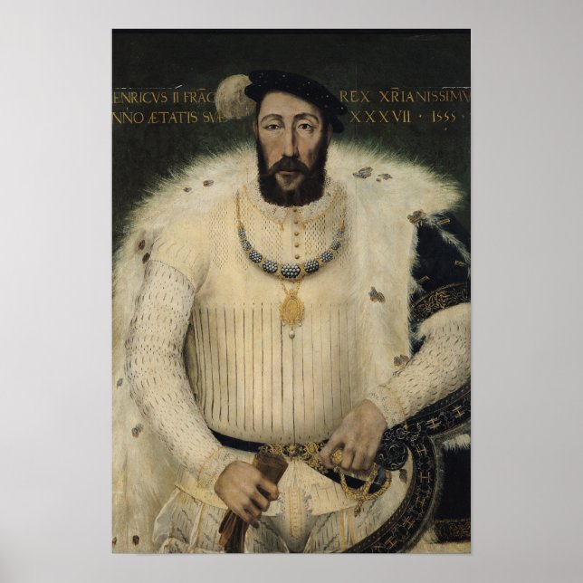 Póster Henrique II , Rey de Francia, 1555 (Frente)