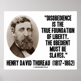 Póster Henry David Thoreau Desobediencia Verdadera Libert