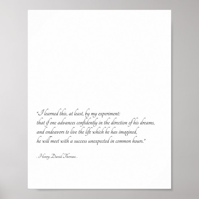 Póster Henry David Thoreau Inspirational Quote Art (Frente)