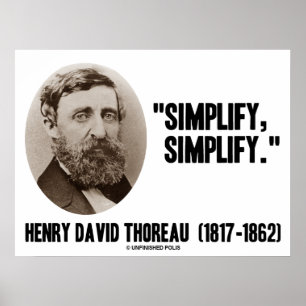 Póster Henry David Thoreau Simplifica la oferta