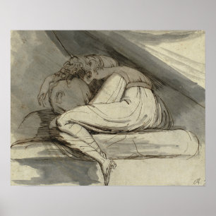 Póster Henry Fuseli - sentada de la mujer, encrespada