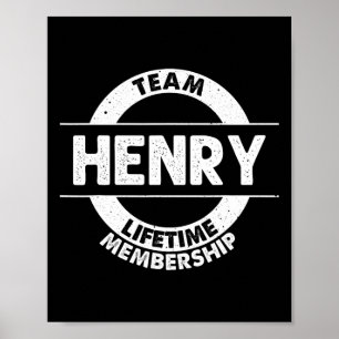 Póster Henry Gift Funny Surname Family Tree Birthday Reun