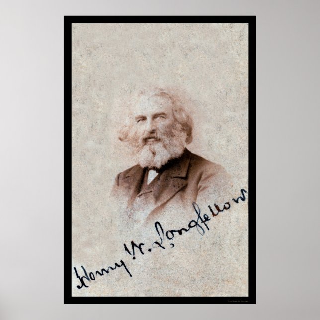 Póster Henry Longfellow Tarjeta 1860 (Frente)