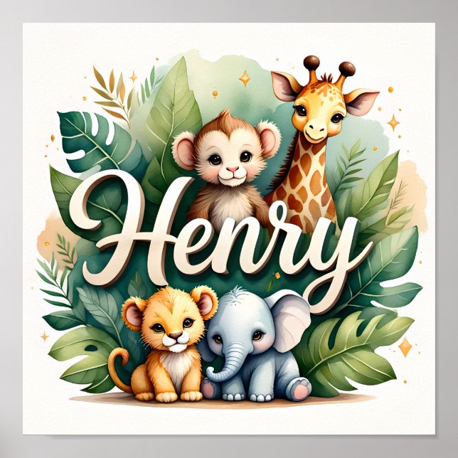 Póster Henry Safari Nursery Wall Art (Frente)