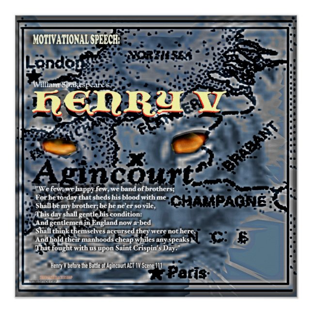 Póster Henry V Discurso motivacional (Anverso)