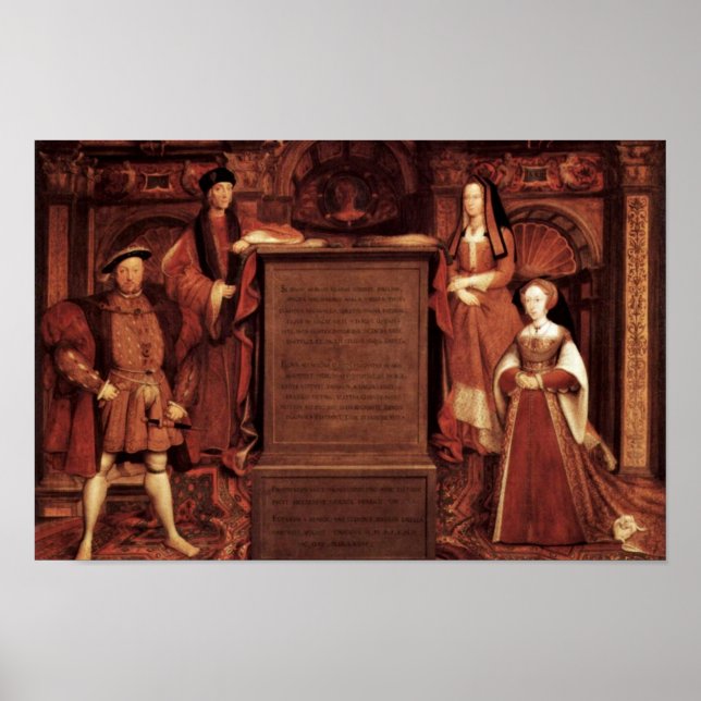 Póster Henry Vii, Elizabeth Of York, Henry Viii Y Jane (Frente)