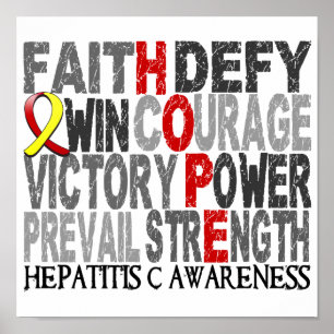 Póster Hepatitis C del collage de la palabra de la