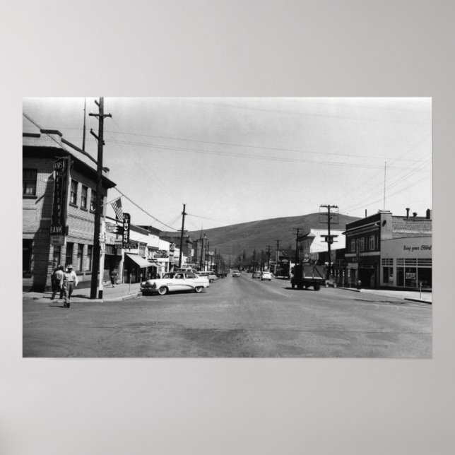 Póster Heppner, Oregon Main Street View Photograph (Frente)