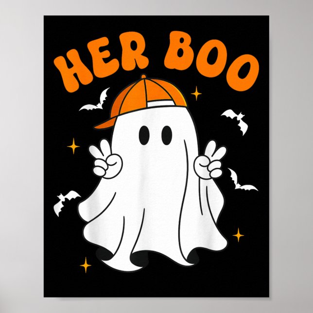Póster Her Boo &amp; His Boo Funny Matching Halloween Cou (Frente)