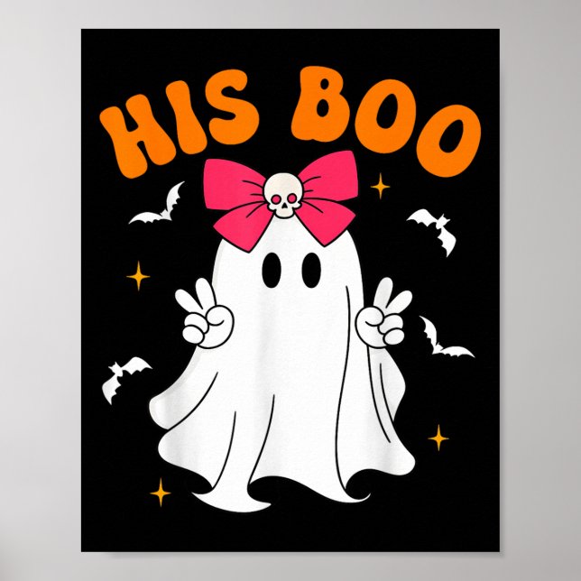 Póster Her Boo &amp; His Boo Funny Matching Halloween Cou (Frente)