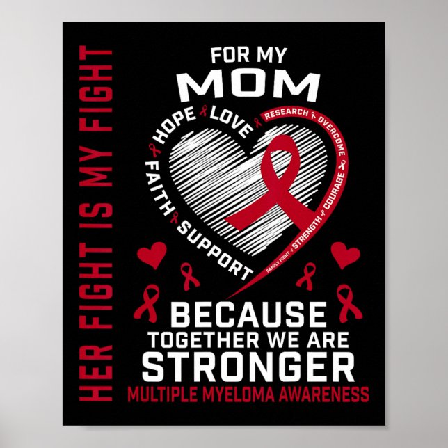Póster Her Fight Is My Fight Mom Multiple Myeloma Awarene (Frente)