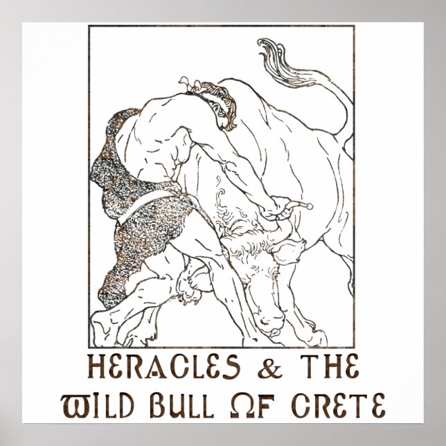 Póster Heracles y el toro de Creta (Frente)