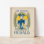 Póster Herald Domingo de Boston<br><div class="desc">The Boston Sunday Herald (1890-1920 aproximadamente) | Ilustracion del periódico Vintage The Boston Sunday Herald de principios del siglo XX. Utilice las herramientas de diseño para agregar texto personalizado o personalizar la imagen.</div>