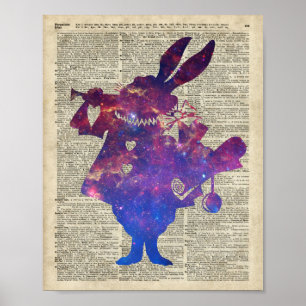 Póster Herald Purple Rabbit Stencil sobre la página del l
