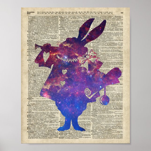 Póster Herald Purple Rabbit Stencil sobre la página del l (Frente)