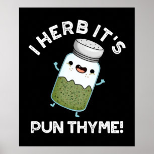 Póster Herb es Pun Thyme Graciosa hierba de comida Pun Da