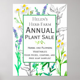 Póster Herb Farm Garden Plant Sale Business Sale