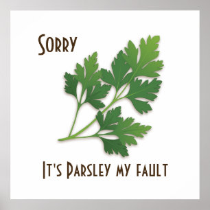 Póster Herb Pun, siento que es Parsley mi Poster de la cu