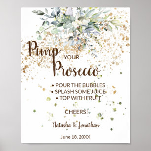 Póster Herbal Pimp tu Rótulo Prosecco Bridal Shower