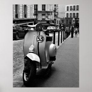 Póster Herbie-Vespa