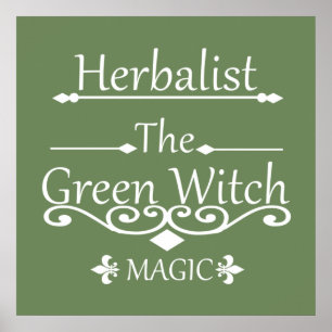 Póster herbolario la magia de la bruja verde