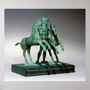 Póster Hércules que somete los caballos de Diomedes,