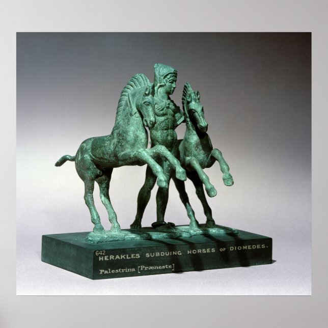 Póster Hércules sometiendo a los caballos de Diomedes, (Frente)