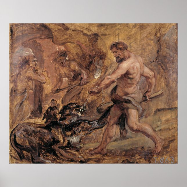 Póster Hércules y Cerberus (Frente)