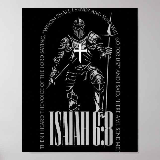 Póster Here Am Send Isaiah 6 8 Crusader Knights Templar (Frente)