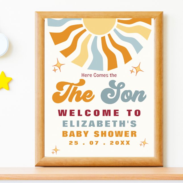 Póster Here come the son - Retro Sun Baby Shower (Subido por el creador)