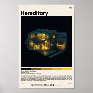 Póster Hereditario Aster de la película Minimalista Ret d