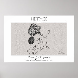 Póster Herencia Africana Amor Negro Familia Negra