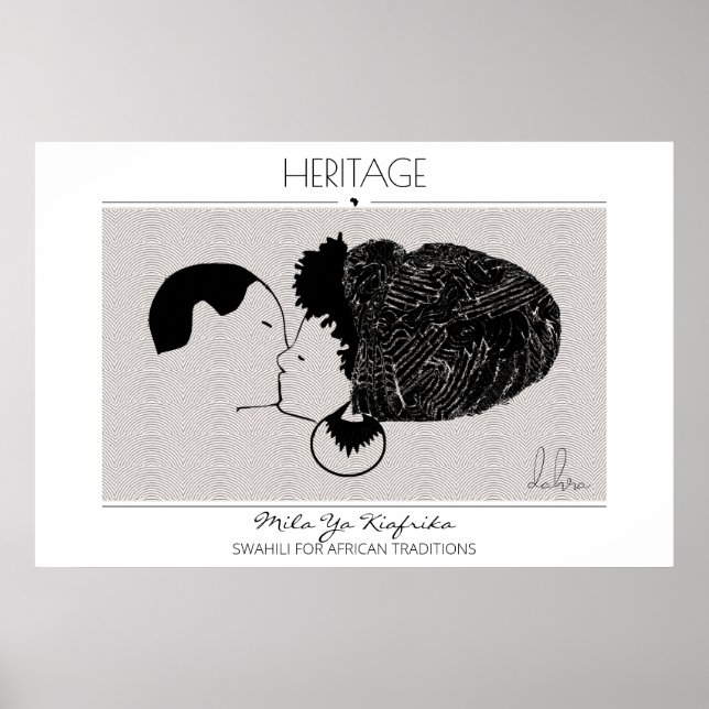 Póster Herencia de amor negro africano amor marrón (Frente)