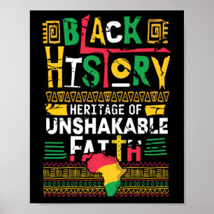 Póster Herencia De Fe Inquebrantable Mes De Historia Negr