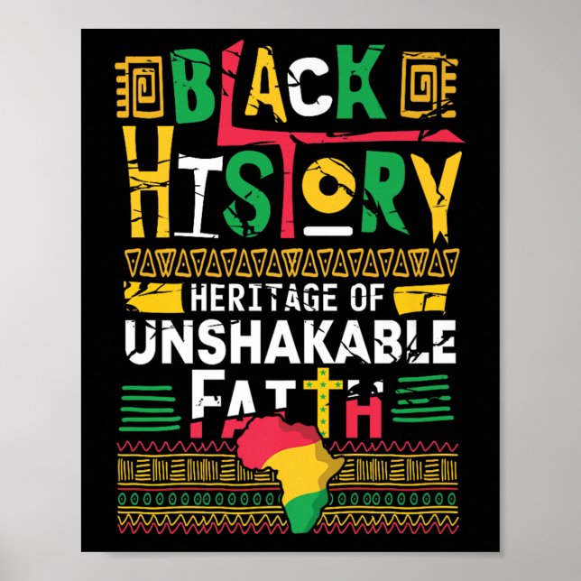 Póster Herencia De Fe Inquebrantable Mes De Historia Negr (Frente)