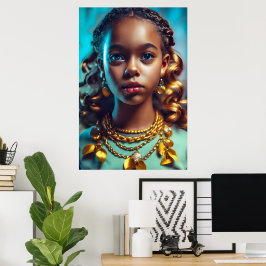 Póster Herencia hermosa chica negra, herencia de la histo