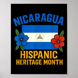 Póster Herencia Hispana Nicaragua Mes Nacional Nicarag