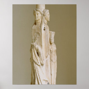 Póster Herm triforme de Hecate, escultura de mármol, el