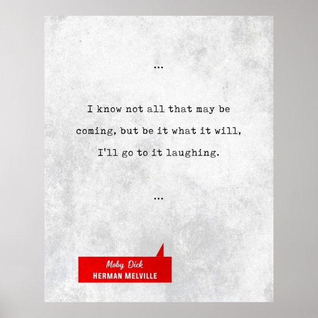 Póster Herman Melville cita una cita literaria de Moby Di (Frente)