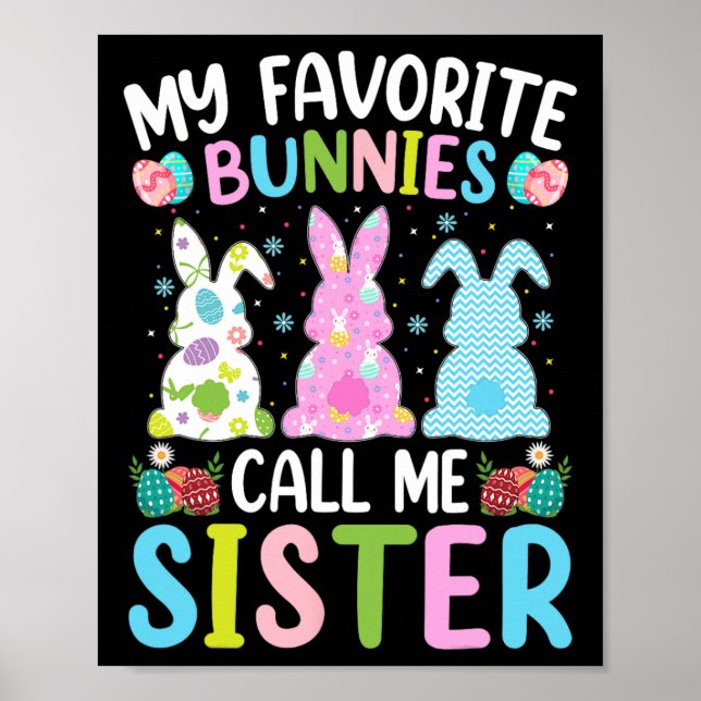 Póster Hermana Bunny Mis conejitos favoritos me llaman He (Frente)
