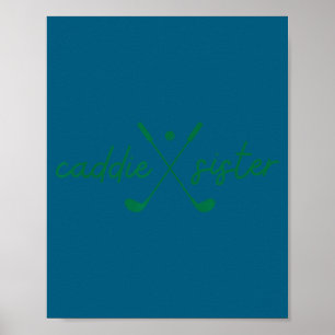 Póster Hermana caddie lindo golf golfista chica divertido