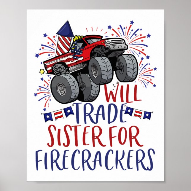 Póster Hermana Comercial De Firecracker Bandera Estadouni (Frente)