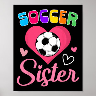 Póster Hermana de fútbol lindo corazón 