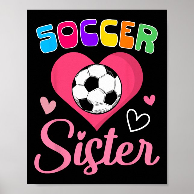 Póster Hermana de fútbol lindo corazón  (Frente)